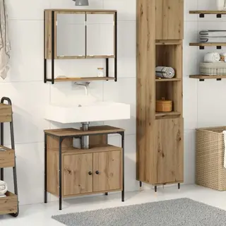 Vidaxl - Bathroom Furniture Set With Storage 2 Pcs Brown 60 X 30 X 60 Cm