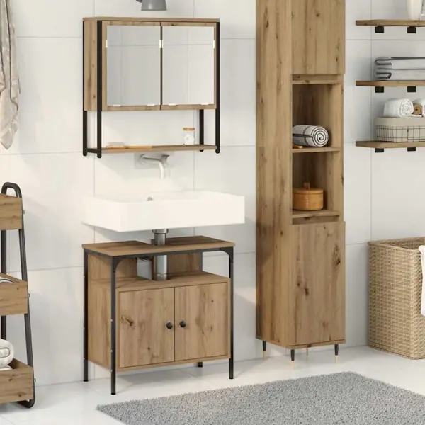 Vidaxl - 2-teiliger Badezimmermöbel-set Aus Artisan Eiche, Engineered Wood 369372 thumbnail