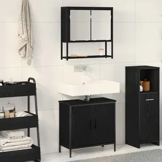 Vidaxl - Badezimmermöbel Set 2 Pcs Schwarz 60 X 30 X 60 Cm Holzwerkstoff