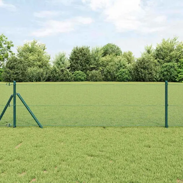 Geschweißter Drahtzaun Grün 1.2 X 25 M Stahl Vidaxl thumbnail