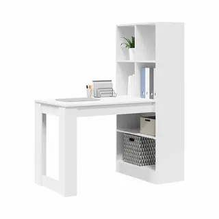 Schreibtisch Mit Regal Weiß 122 X 67 X 145 Cm Holzwerkstoff Vidaxl