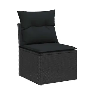 Garten-sofa-set Mit Kissen 10 Pcs Schwarz Poly Rattan Vidaxl