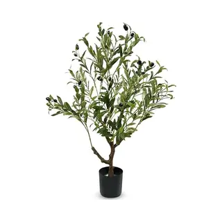 IvoQ Künstlicher Olivenbaum 90 Cm – Realistische Dekoration Für Jedes Interieur – Pflegeleicht – Hochwertige Qualität