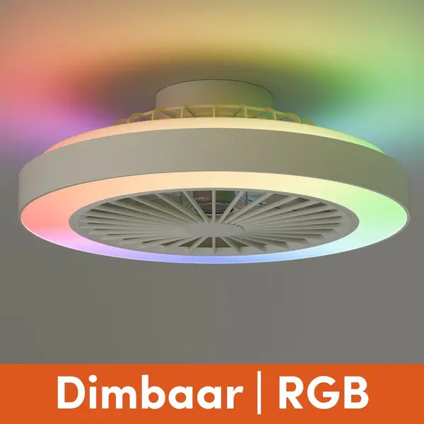 Nolt Cyra - Plafondventilator Met Verlichting - Led Rgbw - Tuya Wifi Smart - ⌀ 50cm - Wit thumbnail