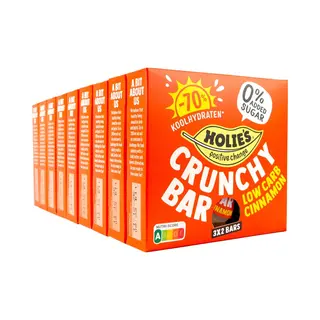 Holie's Crunchy Bar Low Carb Cinnamon 3x2 Repen - Reep - Suikervrij - Gezond - Vegan - 9 Pack