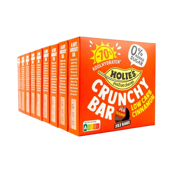 Holie's Crunchy Bar Low Carb Cinnamon 3x2 Repen - Reep - Suikervrij - Gezond - Vegan - 9 Pack thumbnail