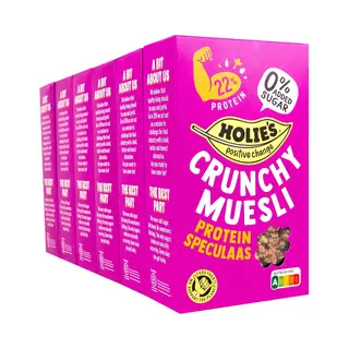Holie's Crunchy Muesli Protein Speculaas 6x 400gr - Ontbijtgranen - Suikervrij - Gezond - Vegan