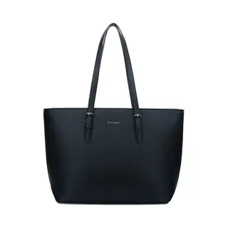 Eleganci® - Schooltas - Dames Tassen - Shopper - Tas Met Rits - Schoudertas - Handtas - Werktas - Geschikt Voor A4 - Zwart