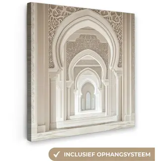 OneMillionCanvasses Canvas Schilderij 50x50 Cm - Exclusieve Wanddecoratie Moskee - Architectuur - Ramadan - Islamitische - Muurdecoratie Woonkamer - Slaapkamer Decoratie