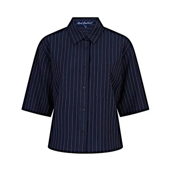 Red Button Blouse SRB4777 Nora Pinstripe - Darkblue thumbnail