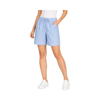 Red Button Cami Short Linen/Visco Pinstripe