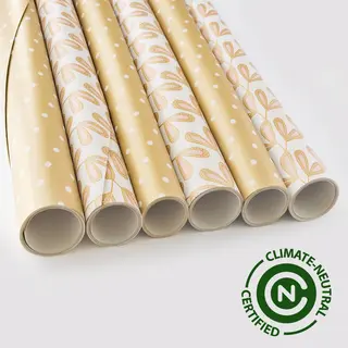 Kleurmedia Luxe Inpakpapier Premium Gold And Pink - Duurzaam Pefc Gecertificeerd - 200x70cm - 6 Rollen