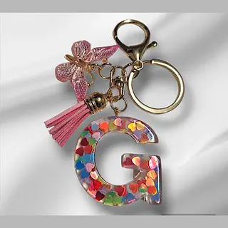 Sleutelhanger Letter G | Sleutelhanger Met Jouw Letter | G | Roze | Vlinder | Gepersonaliseerd Cadeau | Moederdag Cadeau | Verjaardagscadeau |