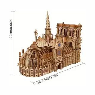 Livano Bouwpakket Hout - Kinderen - Volwassenen - Bouwpakketten Volwassenen - Boot - Houten Puzzel - 3D - Notre Dame