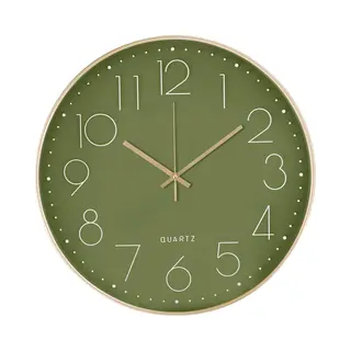 Tyme Wandklok Modern - Goed Leesbaar - Stille 40cm Klok - Analoog - Uurwerk - Muurklok - Quartz - Groen Goud