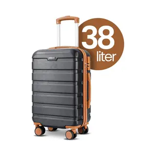 Lugia Handbagage Koffer 38L - Tsa Slot - Waterdicht - 360 Draaibare Wielen - Telescopisch Handvat - Zwart