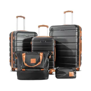 Lugia Kofferset - 5 Delig - 38L Handbagage + 60 & 93L Ruimbagage - Reistas + Toilettas - Tsa Slot - Trolley - Reiskoffer Set - Zwart