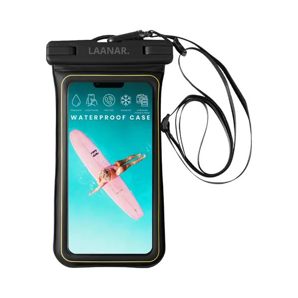 Laanar® Waterdicht Telefoonhoesje Drijvend - Dry Bag Onderwater Hoesje Telefoon Tot 6.8 Inch - Waterbestendig Hoesje Met Dubbele Clip Sluiting Incl. thumbnail