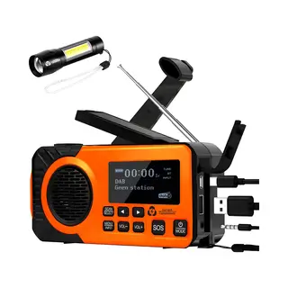 Current Components Noodradio - Dab+ - Solar Opwindbaar - Powerbank - Draagbare Radio - Noodpakket - Zaklamp - Opladen En Op Batterijen - Bluetooth - Volledig Nederlands