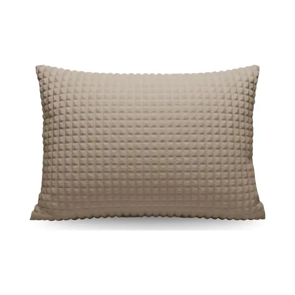Zelesta Special Teddy Check Kussensloop Set Van 2 - Taupe 80x80cm thumbnail