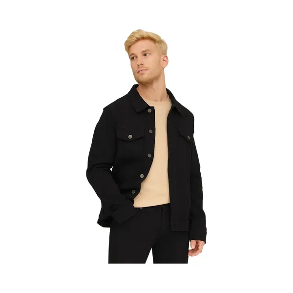 RedParrot Moderne Heren Denim Jas - Zwart - Spijkerjas - Aansluitend - Jack thumbnail