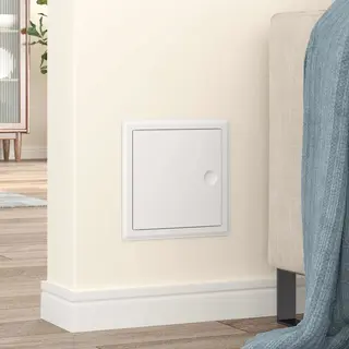 Access Panel 2 Pcs White 20 X 20 Cm Steel Vidaxl