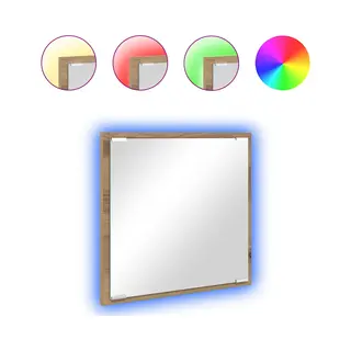 VidaXL Led Badkamerspiegel Artisan Eiken 40 X 37 X 8.5 Cm Bewerkt Hout