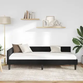 VidaXL Bett Eckbettgestell Schwarz 90 Cm X 200 Cm SamtundSperrholz (1-tlg)