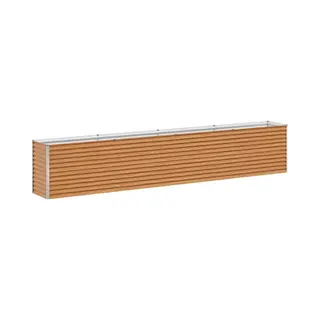 VidaXL Hochbeet Hellbraun 390 X 50 X 68 Cm Verzinkter Stahl