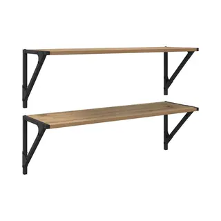Wall Shelves With Shelf 2 Pcs Artisan Oak 80 X 25 X 25.5 Cm Vidaxl