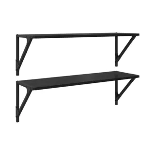 Wall Shelves 2 Pcs Black Oak 80 X 25 X 25.5 Cm Engineered Wood Vidaxl