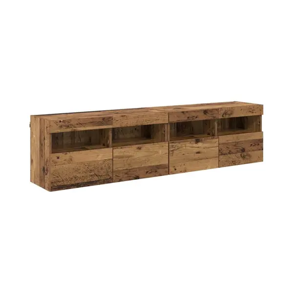 Tv-wandregale 2 Pcs Altholz 80 X 30 X 40 Cm Holzwerkstoff Vidaxl thumbnail