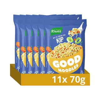 Knorr Good Noodles - Kip - Zonder Kunstmatige Kleurstoffen En Conserveermiddelen - 11 X 70 G