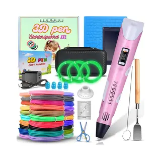 Luumuu® 3D Pen Starterspakket Xxl- 3D Tekenen - Incl. 200m Filament Vullingen - Glow In The Dark - Tekenmat - Sjablonen Boek - Tekentablet - 3D