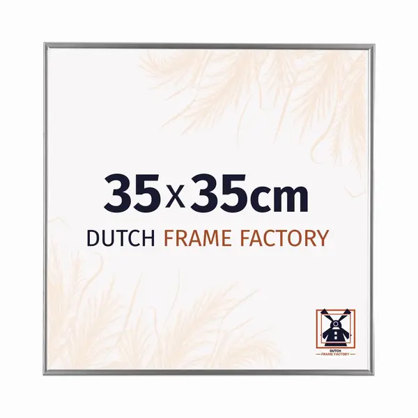 Dutch Frame Factory - Bilderrahmen 35x35 Cm - Silber Hochglanz - Bilderrhamen Aus Kunststoff Mit Antireflex Kunstglas - Fotorahmen 35x35 Cm - Easy thumbnail