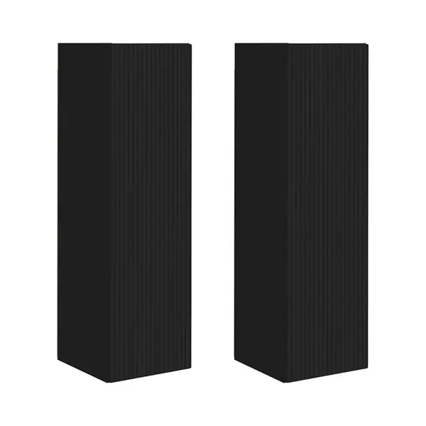 Tv-wandschrank 2 Pcs Schwarz 30 X 31 X 100 Cm Holzwerkstoff Vidaxl thumbnail