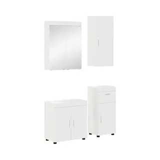 VidaXL Badezimmermöbel-Set Mit Schubladen Tulum Weiß Holzwerkstoff