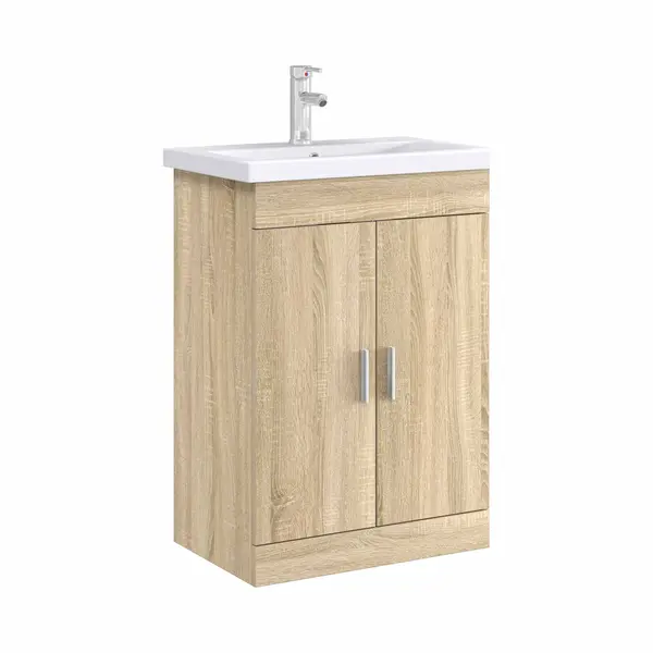 VidaXL Badunterschrank Sonoma-Eiche 56 X 37, 5 X 81 Cm Holzwerkstoff thumbnail