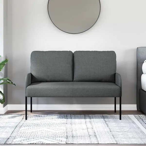 VidaXL Sofas Mit Kissen 110cm Dunkelgrau Sperrholz thumbnail