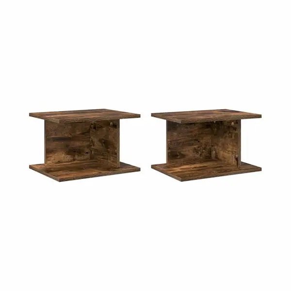 VidaXL Nachttisch 2 Pcs Geräucherte Eiche 40 X 30 X 25 Cm, Wohnzimmertisch, Modernes Nachttischchen, Rechteckiger Stauraum, Schickes Möbel, Kompakt, thumbnail