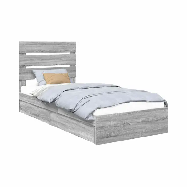 VidaXL Opbergbed Met Hoofdeinde Grijs Sonoma 70 X 190 Cm Bewerkt Hout thumbnail