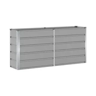 Planter Light Grey 160 X 40 X 75 Cm Steel Vidaxl