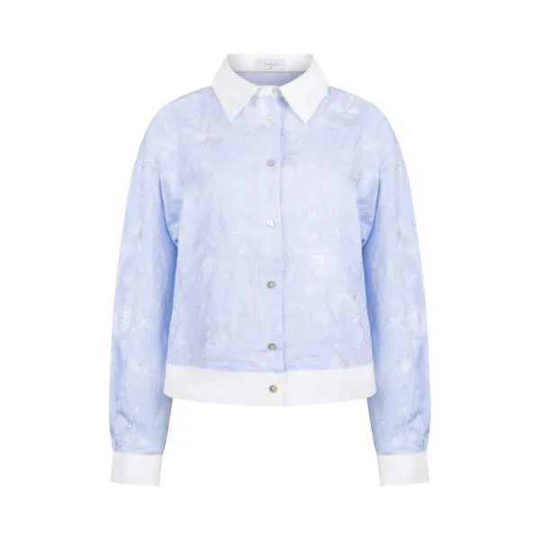 Nukus Meave Blouse Embroidery Dames - Jurken - Lichtblauw - Maat M thumbnail