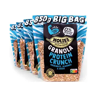 Holie's Granola Protein Crunch Big Bag - Suikervrij Ontbijt Met 20% Eiwit - 4x 850gr