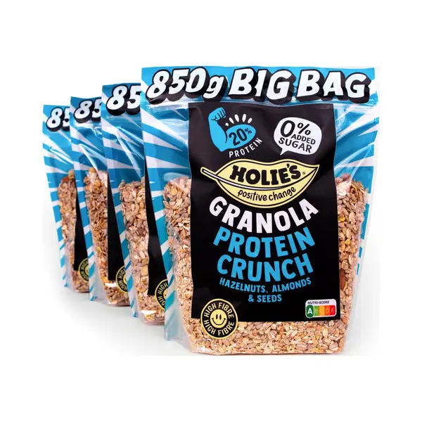 Holie's Granola Protein Crunch Big Bag - Suikervrij Ontbijt Met 20% Eiwit - 4x 850gr thumbnail
