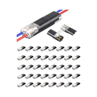 Tovbmup Waterdichte Bipolaire Autokabelconnectoren - 40 Stuks - 2V - 2-pins Connector - Snelkoppeling - 12V - Geschikt Voor 18-22 Awg-kabelkrimp -