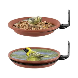 Excitat 2 Stuks - Vogelbad - Voederhuisje Voor Buiten - Hangend - Voederbak - Geschikt Voor Gazon, Terras, Tuin, Buiten, Balkon