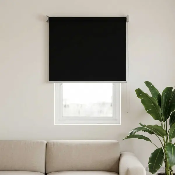 Roller Blind Uv Protection Black 80 X 140 Cm Polyester Vidaxl thumbnail