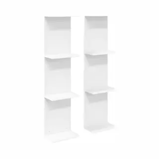 VidaXL Wandplank 2 Pcs Wit 22 X 15 X 100 Cm Bewerkt Hout