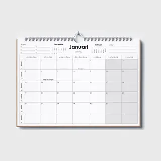 Huurdies® Maandkalender - 2026 Kalender - A4+